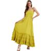 image:imageCHARTOU Boho Halter Maxi Dress for Women Smocked Backless Summer Dress Beach Long Flowy Dress Ruffle SundressYellow