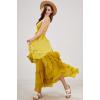 image:imageCHARTOU Boho Halter Maxi Dress for Women Smocked Backless Summer Dress Beach Long Flowy Dress Ruffle SundressYellow