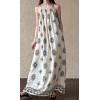 image:imageCHARTOU Boho Tribal Halter Dress for Women Cotton Linen Sleeveless Long Beach Dress with PocketsBeige