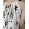 image:imageCHARTOU Boho Tribal Halter Dress for Women Cotton Linen Sleeveless Long Beach Dress with PocketsBeige