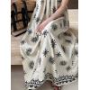 image:imageCHARTOU Boho Tribal Halter Dress for Women Cotton Linen Sleeveless Long Beach Dress with PocketsBeige