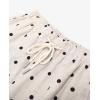 image:imageCHARTOU Cotton Linen Polka Dot Pants Summer Wide Leg Elastic Casual Cropped Palazzo Pj Pants with PocketsBeige