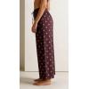 image:imageCHARTOU Cotton Linen Polka Dot Pants Summer Wide Leg Elastic Casual Cropped Palazzo Pj Pants with PocketsPurple