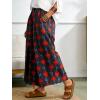 image:imageCHARTOU Cropped Cotton Linen Pants Women Floral Wide Leg Palazzo Pants Elastic Waist Beach TrousersBlack