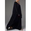 image:imageCHARTOU Maxi Night Gown for Women Scoop Neck Flared Long Sleeve Flowy Long DressBlack