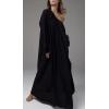 image:imageCHARTOU Maxi Night Gown for Women Scoop Neck Flared Long Sleeve Flowy Long DressBlack