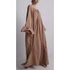 image:imageCHARTOU Maxi Night Gown for Women Scoop Neck Flared Long Sleeve Flowy Long DressBrown