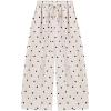 image:imageCHARTOU Polka Dot Wide Leg Barrel Pants for Women Baggy Palazzo Pant Drawstring High Waist Cotton Linen Lounge PantsBeige