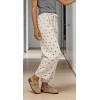 image:imageCHARTOU Polka Dot Wide Leg Barrel Pants for Women Baggy Palazzo Pant Drawstring High Waist Cotton Linen Lounge PantsBeige