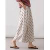 image:imageCHARTOU Wide Leg Pants Women Polka Dot Palazzo Pants Elastic Waist Casual Cropped Trousers with PocketsBeige