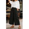 image:imageCHARTOU Wide Leg Pants Women Polka Dot Palazzo Pants Elastic Waist Casual Cropped Trousers with PocketsBlack