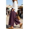 image:imageCHARTOU Wide Leg Pants Women Polka Dot Palazzo Pants Elastic Waist Casual Cropped Trousers with PocketsPurple
