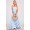 image:imageCHARTOU Women Boho Long Flowy Dress Casual Tiered Maxi Dress Spaghetti Strap Sleeveless Dress Beach Swing SundressLight Blue
