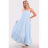 image:imageCHARTOU Women Boho Long Flowy Dress Casual Tiered Maxi Dress Spaghetti Strap Sleeveless Dress Beach Swing SundressLight Blue
