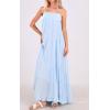 image:imageCHARTOU Women Boho Long Flowy Dress Casual Tiered Maxi Dress Spaghetti Strap Sleeveless Dress Beach Swing SundressLight Blue