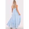 image:imageCHARTOU Women Boho Long Flowy Dress Casual Tiered Maxi Dress Spaghetti Strap Sleeveless Dress Beach Swing SundressLight Blue