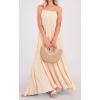 image:imageCHARTOU Women Boho Long Flowy Dress Casual Tiered Maxi Dress Spaghetti Strap Sleeveless Dress Beach Swing SundressPinkish Apricot