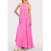 image:imageCHARTOU Women Boho Long Flowy Dress Casual Tiered Maxi Dress Spaghetti Strap Sleeveless Dress Beach Swing SundressRosy
