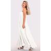 image:imageCHARTOU Women Boho Long Flowy Dress Casual Tiered Maxi Dress Spaghetti Strap Sleeveless Dress Beach Swing SundressWhite