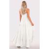 image:imageCHARTOU Women Boho Long Flowy Dress Casual Tiered Maxi Dress Spaghetti Strap Sleeveless Dress Beach Swing SundressWhite
