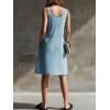 image:imageCHARTOU Women Button Front Overall Denim Dress Summer Sleeveless Y2k Jean Romper Dress with PocketsBlue
