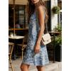 image:imageCHARTOU Women Button Front Overall Denim Dress Summer Sleeveless Y2k Jean Romper Dress with PocketsBlue Paisley