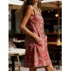 image:imageCHARTOU Women Button Front Overall Denim Dress Summer Sleeveless Y2k Jean Romper Dress with PocketsWine Paisley