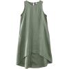 image:imageCHARTOU Women Causal Loose Fit Dresses Summer Cotton Linen HiLow Sleeveless Tank DressGreen