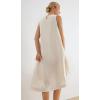 image:imageCHARTOU Women Causal Loose Fit Dresses Summer Cotton Linen HiLow Sleeveless Tank DressLinen