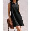 image:imageCHARTOU Women Cotton Linen Shift Dress Sleeveless Tank Mini Dress Open Back Summer Dress Beach Short Tunic DressBlack