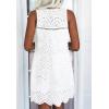 image:imageCHARTOU Women Cotton Sleeveless Eyelet Mini Dress Babydoll Lace Hollow Out Casual Summer Short Dress Flowy SundressWhite