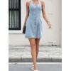 image:imageCHARTOU Women Halter Backless Bodycon Denim Dress Sleeveless Button Down Jean Mini DressBlue
