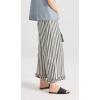 image:imageCHARTOU Women Stripe Wide Leg Pants Drawstring Elastic High Waisted Ruffle Hem Palazzo Pant with PocketsBlack