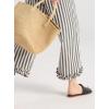 image:imageCHARTOU Women Stripe Wide Leg Pants Drawstring Elastic High Waisted Ruffle Hem Palazzo Pant with PocketsBlack