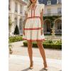 image:imageCHARTOU Women Striped Tiered Midi Dress Summer Flutter Sleeve High Waist A Line Ruffle Vacation Dress with PocketsApricot