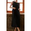 image:imageCHARTOU Women Summer Casual Cotton Linen Dress Sleeveless Loose Tank Sundress Beach Vacation Outfits with BeltBlack