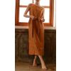image:imageCHARTOU Women Summer Casual Cotton Linen Dress Sleeveless Loose Tank Sundress Beach Vacation Outfits with BeltCaramel