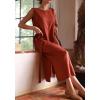 image:imageCHARTOU Women Summer Casual Cotton Linen Dress Sleeveless Loose Tank Sundress Beach Vacation Outfits with BeltRusty Red