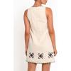 image:imageCHARTOU Women Summer Casual Mini Dress Shift Sleeveless V Neck A Line Embroidered Trim Short DressKhaki