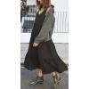image:imageCHARTOU Women Summer Cotton Linen Dress Tie Shoulder Tiered Ruffle Long Beach Vacation DressBlack