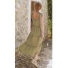 image:imageCHARTOU Women Summer Cotton Linen Dress Tie Shoulder Tiered Ruffle Long Beach Vacation DressGreen