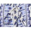 image:imageCHARTOU Women Summer Floral Tie Front Short Dress Lantern 34 Sleeve Frill Boho Flowy Vacation DressBlue