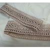 image:imageCHARTOU Women Summer Flowy Linen Dress Half Sleeve V Neck Lace Crochet Long Dress with PocketsApricot