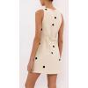 image:imageCHARTOU Women Summer Sleeveless Mini Dress Back Tie Polka Dot Dress Beach Travel Vacation OutfitBeige
