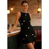 image:imageCHARTOU Women Summer Sleeveless Mini Dress Back Tie Polka Dot Dress Beach Travel Vacation OutfitBlack