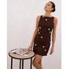 image:imageCHARTOU Women Summer Sleeveless Mini Dress Back Tie Polka Dot Dress Beach Travel Vacation OutfitBrown