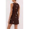 image:imageCHARTOU Women Summer Sleeveless Mini Dress Back Tie Polka Dot Dress Beach Travel Vacation OutfitBrown