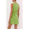 image:imageCHARTOU Women Summer Sleeveless Mini Dress Back Tie Polka Dot Dress Beach Travel Vacation OutfitLime Green