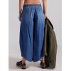 image:imageCHARTOU Women Summer Y2k Tulip Wide Leg Jeans Baggy Cropped Lightweight Denim Palazzo Pants with PocketsDark Blue
