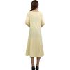 image:imageCHARTOU Womens Essential Pleated Flowy Tunic Midi Dress 34 Sleeve Modest Ruffle Swing DressBeige